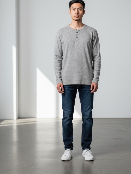 Boss Other - Boss men’s Grey Slim Fit Henley size large